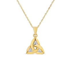 10ct Yellow Gold Cubic Zirconia Trinity Knot Pendant