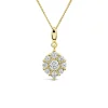 9ct Yellow Gold Cubic Zirconia Cluster Flame Pendant