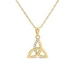 9ct Yellow Gold Cubic Zirconia Trinity Knot Pendant