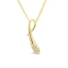 9ct Yellow Gold Cubic Zirconia Ribbon Shaped Pendant