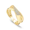 9ct Yellow Gold Cubic Zirconia Pave Flap Polished Ring