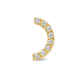 9ct Yellow Gold Cubic Zirconia Set Half Moon Single Stud Earring