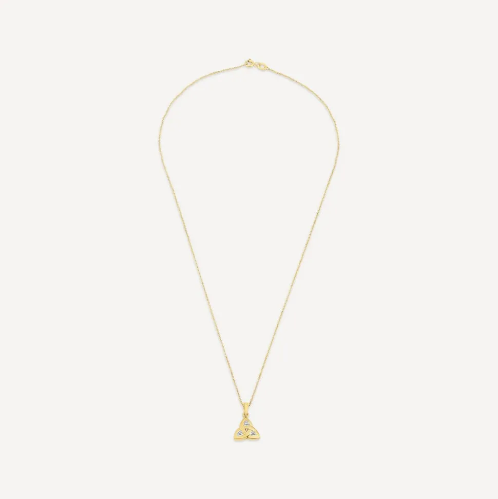 10ct Yellow Gold Cubic Zirconia Trinity Knot Pendant