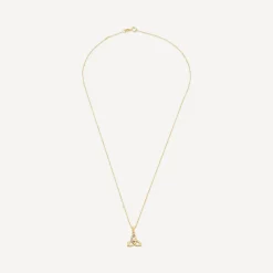 9ct Yellow Gold Cubic Zirconia Trinity Knot Pendant