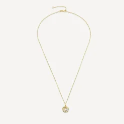 9ct Yellow Gold Cubic Zirconia Set Open Knot Pendant