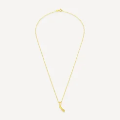 9ct Yellow Gold Cubic Zirconia Ribbon Shaped Pendant
