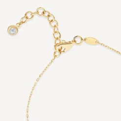 9ct Yellow Gold Cubic Zirconia Set Centre 3 Link Necklet
