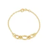 9ct Yellow Gold Curb Link Centre Bracelet