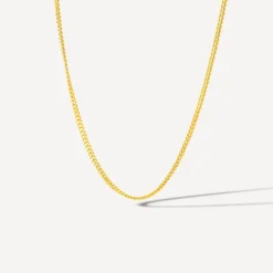 9ct Yellow Gold Curbed Chain Necklet