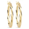 9ct Yellow Gold Diamond Cut Creole Small Hoop Earrings