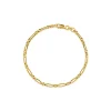 9ct Yellow Gold Diamond Cut Figaro Belcher Bracelet