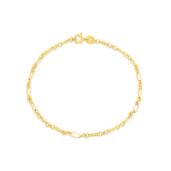 9ct Yellow Gold Diamond Cut Fig Belcher Bracelet