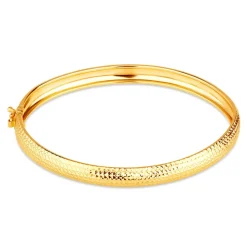 9ct Yellow Gold Diamond Cut Textured Cuff Bangle