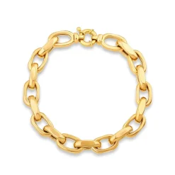 9ct Yellow Gold Diamond Cut Belcher Link Bracelet
