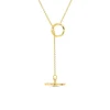 9ct Yellow Gold Diamond Cut Lariat T-Bar Necklet