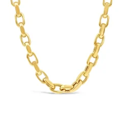 9ct Yellow Gold Diamond Cut Belcher Link Necklet