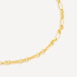 9ct Yellow Gold Diamond Cut Fig Belcher Bracelet