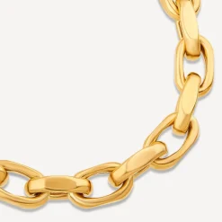9ct Yellow Gold Diamond Cut Belcher Link Bracelet
