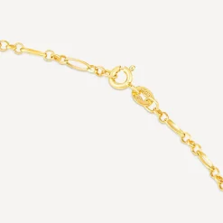 9ct Yellow Gold Diamond Cut Small Figaro Belcher 24 inch Chain Necklet