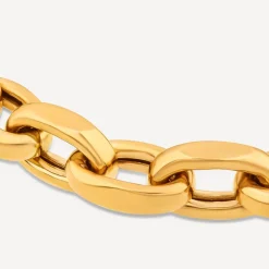 9ct Yellow Gold Diamond Cut Belcher Link Bracelet