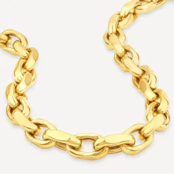 9ct Yellow Gold Diamond Cut Belcher Link Necklet