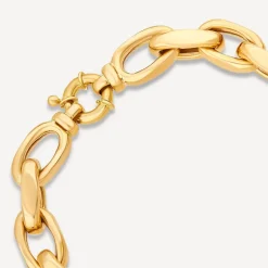 9ct Yellow Gold Diamond Cut Belcher Link Bracelet