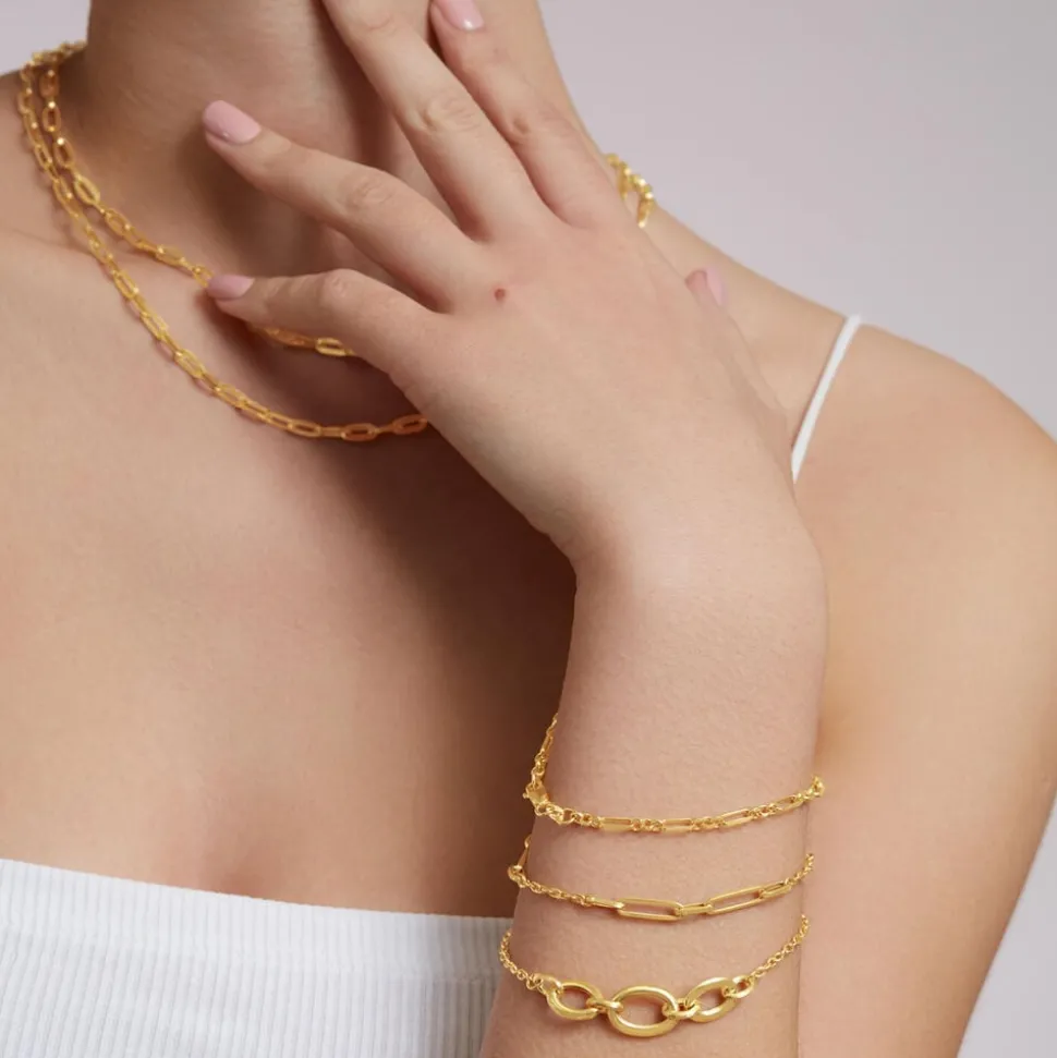 9ct Yellow Gold Diamond Cut Figaro Belcher Bracelet