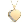 9ct Yellow Gold Diamond Set Heart Locket