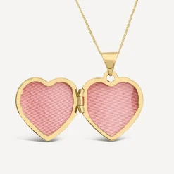 9ct Yellow Gold Diamond Set Heart Locket