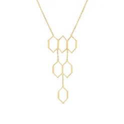 9ct Yellow Gold Diamond Shaped Links Necklet