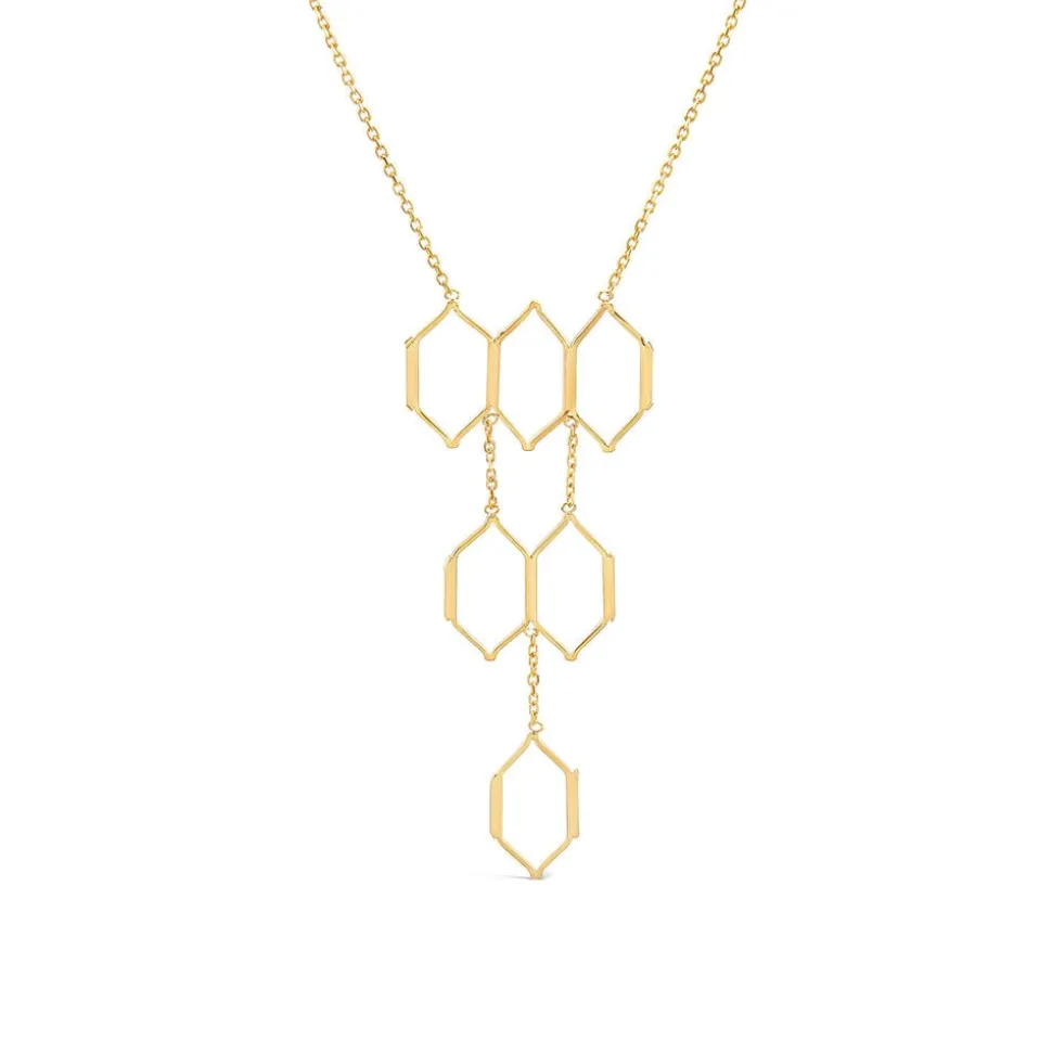 9ct Yellow Gold Diamond Shaped Links Necklet