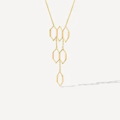 9ct Yellow Gold Diamond Shaped Links Necklet