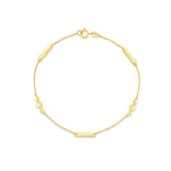 9ct Yellow Gold Discs & Bar Bracelet
