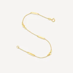 9ct Yellow Gold Discs & Bar Bracelet