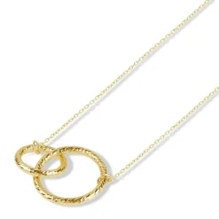 9ct Yellow Gold Double Circle Necklet