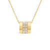 9ct Yellow Gold Double Row Cubic Zirconia Barrel Pendant