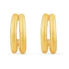 9ct Yellow Gold Double Row Half Hoop Earrings
