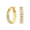 9ct Yellow Gold Double Sided Cubic Zirconia Hoop Earrings