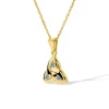 14ct Yellow Gold Emerald Trinity Knot Pendant