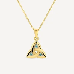 14ct Yellow Gold Emerald Trinity Knot Pendant
