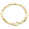 9ct Yellow Gold Fancy Curb Double Oval Link Ladies Bracelet