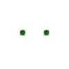 9ct Yellow Gold Four Claw Set Green Cubic Zirconia Stud Earrings