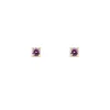 9ct Yellow Gold Four Claw Set Purple Cubic Zirconia Stud Earrings