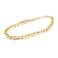 9ct Yellow Gold Gents Fancy Curb 21cm Bracelet