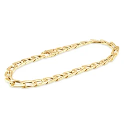 9ct Yellow Gold Gents Rectangle Curb 21cm Bracelet