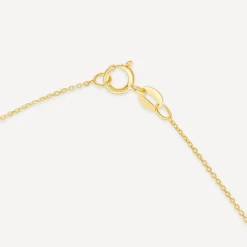 9ct Yellow Gold Glitter & Polished Round Disc Chain Necklet