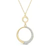 9ct Yellow Gold Half Glitter & Polished Circle Pendant