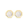 9ct Yellow Gold Hexagon Shaped Mother of Pearl Stud Earrings