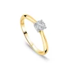 9ct Yellow Gold Illusion Solitaire 0.25ct Diamond Ring