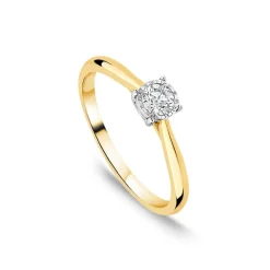9ct Yellow Gold Illusion Solitaire 0.25ct Diamond Ring
